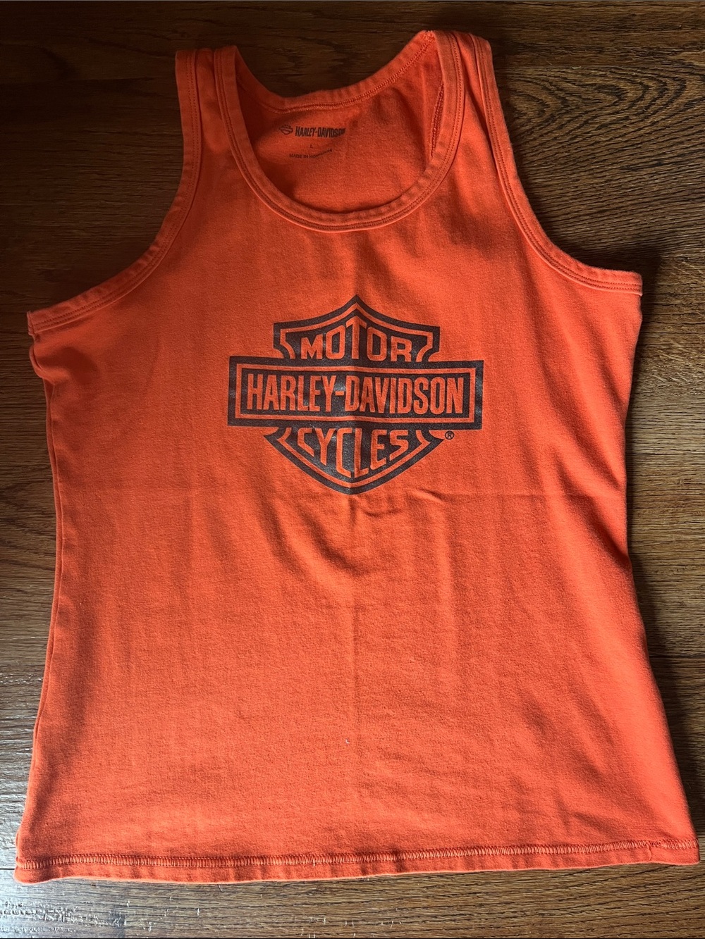 Harley-Davidson womens Orange Logo Tank Top